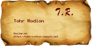 Tohr Rodion névjegykártya